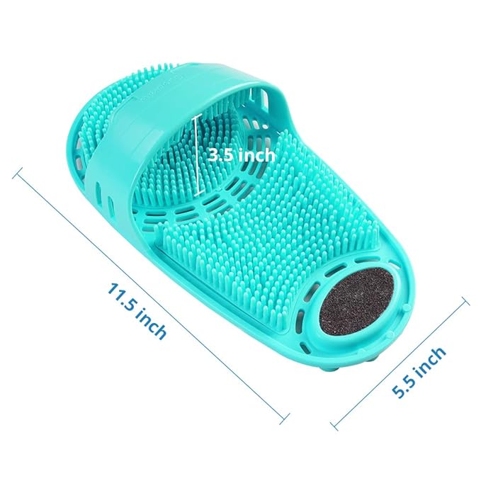 Silicone Shower Foot Scrubber Personal Foot Massage and Cleaning, Non-Slip Foot Scrubber for Men and Women (1PCS Green)