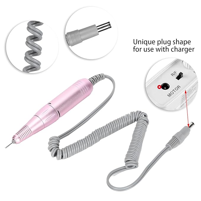 35000RPM Manicure Nail Drill Replacement, Professional Nail Drill Handpiece, Electric Nail Polishing Machine Grinder Nail Polishing Machine Handle Accessory