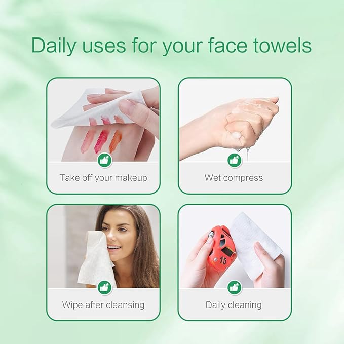 Face Towels Disposable Clean Facial Towels, Soft Cotton Dry Wipes, Disposable Face Towel for Skin Care, Towelette Cleansing, Makeup Remover Clean 600 Count