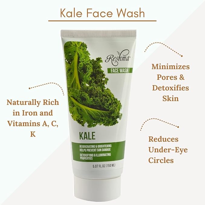 Reshma Beauty Kale Trio - Superfood Skincare Bundle |Face Wash, Scrub, and Peel Off Mask | Removes Blackheads & Excess Oil | Pore Purifying and Cleansing | Skincare Gift Set for All Skin Types