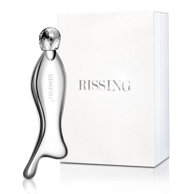 4-in-1 Gua Sha Facial Tools: FSA/HSA Eligible, Lymphatic Drainage Massager Facial Roller for Wrinkles and Lifting, Stainless Steel Gua Sha Tool for Face (Luxury Gift Box Edition)