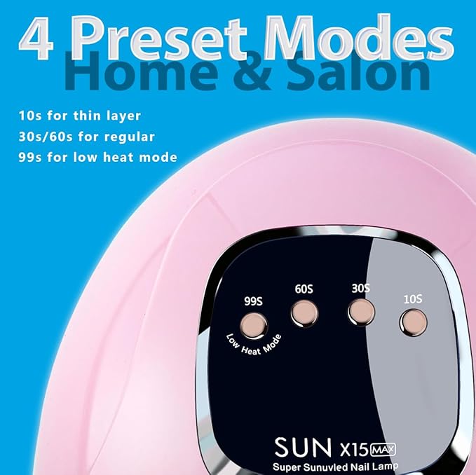 UV Led Gel Nail Lamp UV Nail Dryer for Gel Polish (Pink 280W)