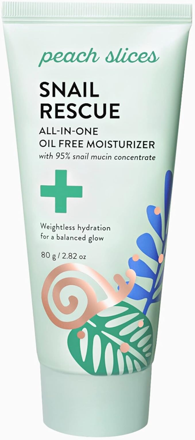 Peach Slices Snail Rescue Bundle | Blemish Busting Toner, Oil-Free Moisturizer & Wash-Off Mask | 95% Snail Mucin Concentrate | All Skin Types