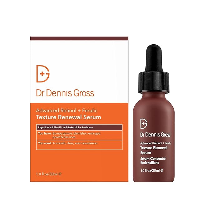 Dr. Dennis Gross Advanced Retinol + Ferulic Serum – Anti-Aging Formula to Smooth Texture, Boost Radiance, and Minimize Fine Lines & Wrinkles, 1 oz