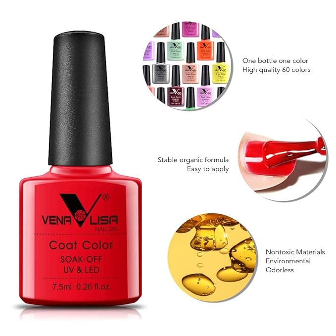 VENALISA VIP2 Set 60 Colors 7.5ml Gel Nail Polish Kit with Base Top Matt Coat,Soak Off UV LED Nail Gel Polish with Colors Card Nail Art Starter Manicure Salon