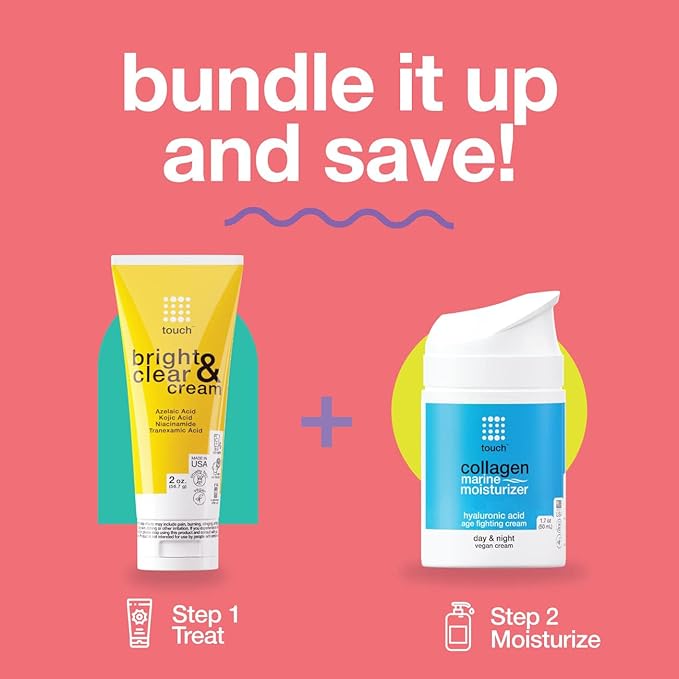 TOUCH Radiance Cream with Niacinamide, Kojic Acid, Tranexamic Acid & Azelaic Acid – Brightening Face Cream for Uneven Skin Tone – 2 oz