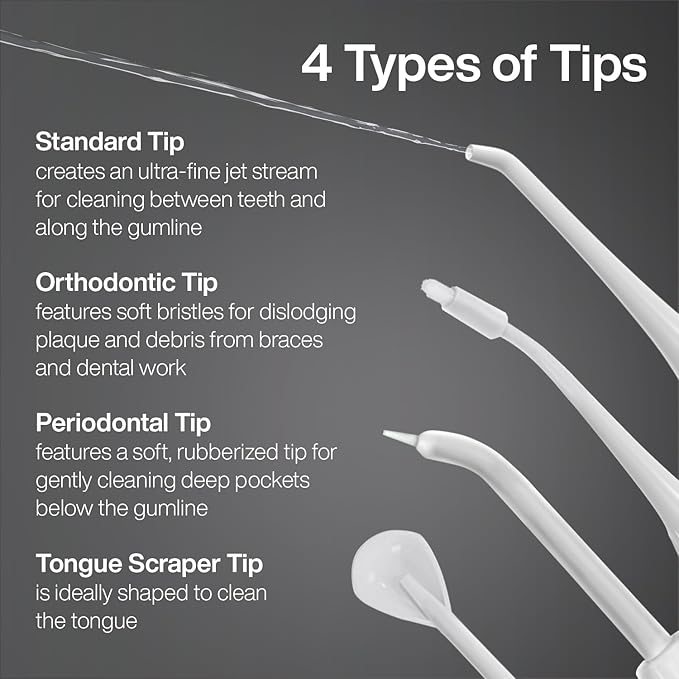 AquaSonic Water Flosser - Cordless Rechargeable Water Flossers for Teeth Cleaning - Waterproof Aqua Flosser, Portable Oral Irrigator for Dental Cleaning with 5 Jet Tips – Braces Home Travel