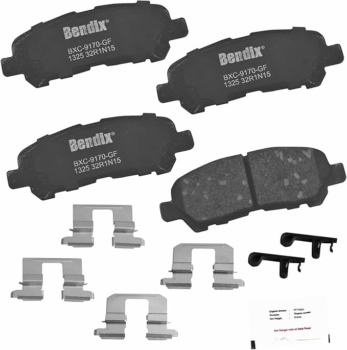 Bendix Priority1 CFC1325 Ceramic Rear Brake Pads for Toyota Highlander 2013-2008
