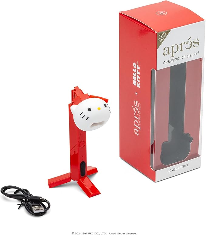 APRÉS x Hello Kitty® Omni Light, Gel-X UV LED Nail Lamp, Flash Curing Wand, Handheld or Standing Cordless Nail Lamp for Gel Nails