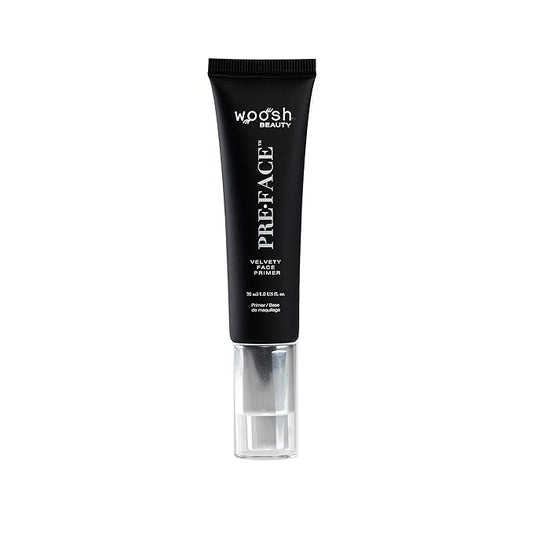 Woosh Beauty, Pre•Face Velvety Face Primer, Hydrating & Long Lasting, Vegan, Pore Minimizer & Wrinkle Filler, Grips your Makeup (Full Size, 30 ml)