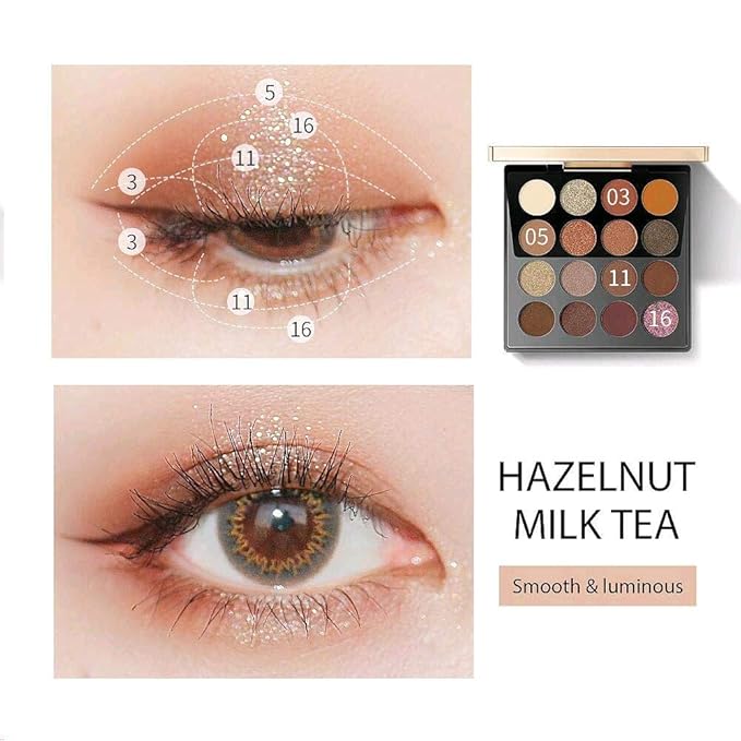 zeesea Egypt Eyeshadow Palette The British Museum Collection, Matte Shimmer Glitter Blendable High Pigmented 16 Shades Eye Makeup Palette (04# Cobra)