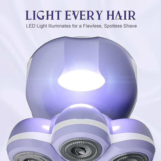 7D Electric Razor for Women: Fast & Painless Full-Body Shaver for Legs & Face – Waterproof Hair Remover with Light & Travel Cover – Wet/Dry Use, Smooth Close Shave, Birthday Mother’s Gift