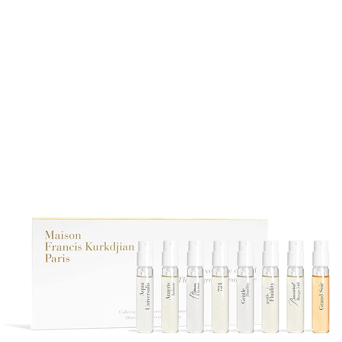 Maison Francis Kurkdjian Fragrance Wardrobe for Him 8-Piece Set, (2 X 0.06 Oz Eau De Toilette Spray + 6 X 0.06 Eau De Parfum Spray)