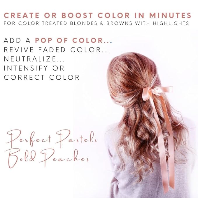 Watercolors by Tressa INTENSE 3-in-1 Color Depositing Shampoo, Semi Permanent Hair Color, Hair Dye Shampoo for Curly, Dry, and Normal Hair, 8 fl oz - PEACH