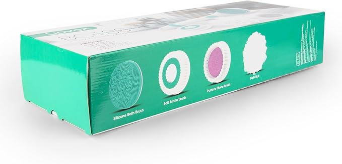 VOYOR Electric Body Brush Back Scrubber for Shower Rechargeable Exfoliating Bath Brush Powered Shower Brush with Non-Slip Long Handle Deep Cleansing, Exfoliation, Massaging Spin Brush BC100 (Blue)