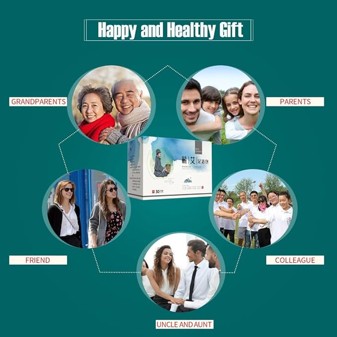 30 Bags Herbal Foot Soak with Mugwort & Ginger, Relaxing Foot Bath for Daily Wellness, 900g Natural Plant-Based Formula, 泡脚药包