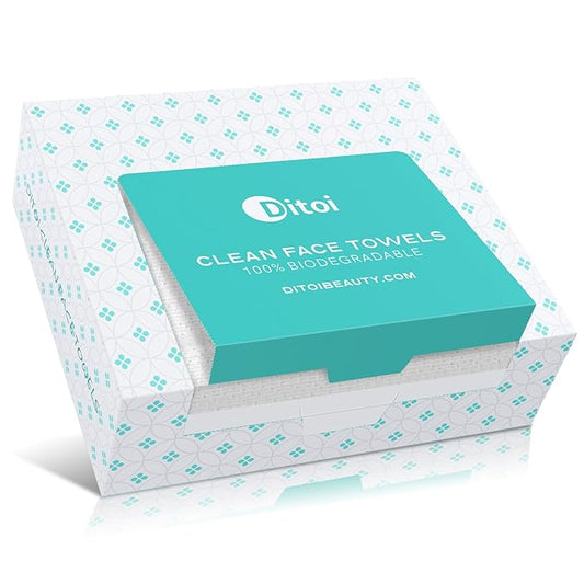 Face Towels, 10"×12" Disposable Face Towel, Face Towelettes XL, Ultra Soft Makeup Remover Dry Wipes, Thick Face Towel for Travel, 15 Count (Pack of 1)