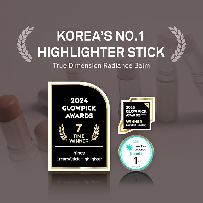 hince True Dimension Radiance Balm 10g - Shimmer Glow Face Highlighter Stick, Translucent Colors, Cream Blush Stick, Glass Skin in a Balm, Korean Beauty, Natural Makeup (CLEAR, TP001)