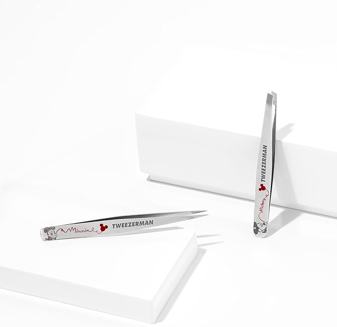 Tweezerman Disney's Mickey Mouse & Minnie Mouse Forever in Love Petite Point and Slant Set - Eyebrow for Women and Men Set