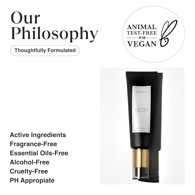 MATKAS Korean Active Capsule 0.05% Retinal Hybrid Cream 1.7 Fl. Oz. - Korean Skin Care Night Cream, Skin Care Moisturizer for Anti Aging Wrinkle Repair, 2% Niacinamide Retinaldehyde Serum for Face