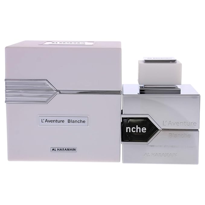 Al Haramain L'Aventure Blanche - Cologne for Men - Long Lasting Arabian Perfume for Men - Eau de Parfum - Floral Amber Fragrance - 3.3 oz