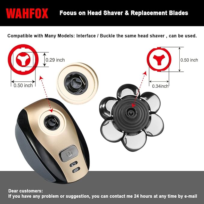 Universal 7 Blade Replacement Heads - 7 Heads for Many Main Brands Electric Shaver Razor Bald Men