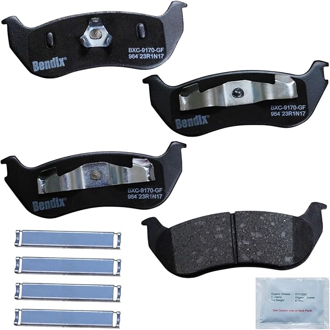 Bendix Priority1 CFC964 Ceramic Rear Brake Pads for Jeep TJ 2003, Wrangler 2006-2003