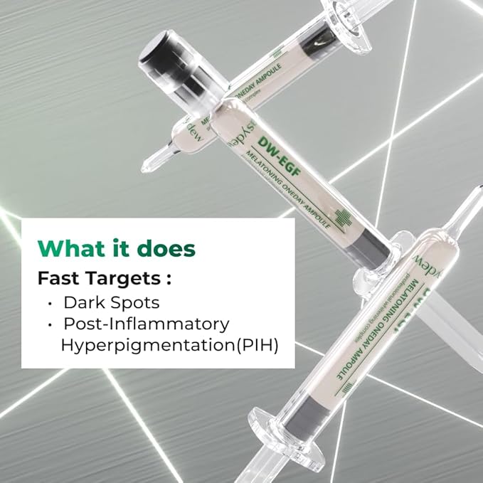EASYDEW DW-EGF Melatoning One-Day Ampoule - Dark Spot Correcting Korean Facial Serum for Uneven Skin Tone & Dull Skin with EGF, Glutathione, Niacinamide - Age Defying Skincare, 0.03fl oz x 7ea