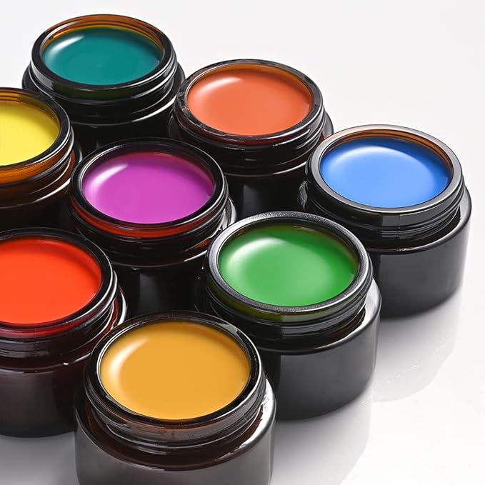 1 oz Round Clear Glass Jars, Bumobum 48 pack Cream Jars with Black Lids, Black and White Labels & Inner Liners, Empty Cosmetic Containers for Cream, Lotion