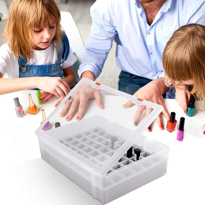ALCYON Universal Nail Polish Holder & Organizer Contains 54 Bottles for Gellen, for Beetles, for Sally Hansen, for OPI, for Essie and Other Fingernail Polish (ONLY A CASE)-Clear