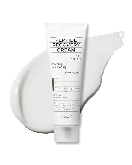 Oganacell Peptide Face Cream (1.69fl oz) - Intensive Hydration for Dry Skin, Itchiness, Redness. Korean Skin Care. Ceramide NP, Shea Butter, Panthenol.