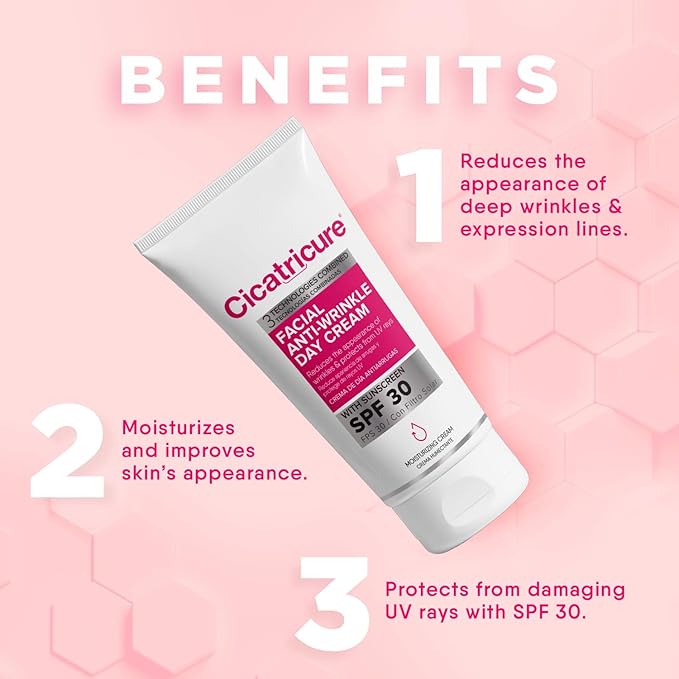 Cicatricure Advanced Face Cream for Fine Lines & Wrinkles, SPF 30, Anti Aging Facial Moisturizer, Daily Skin Care to Enhance Firmness & Elasticity, 1.5 Ounces (Pack of 3)