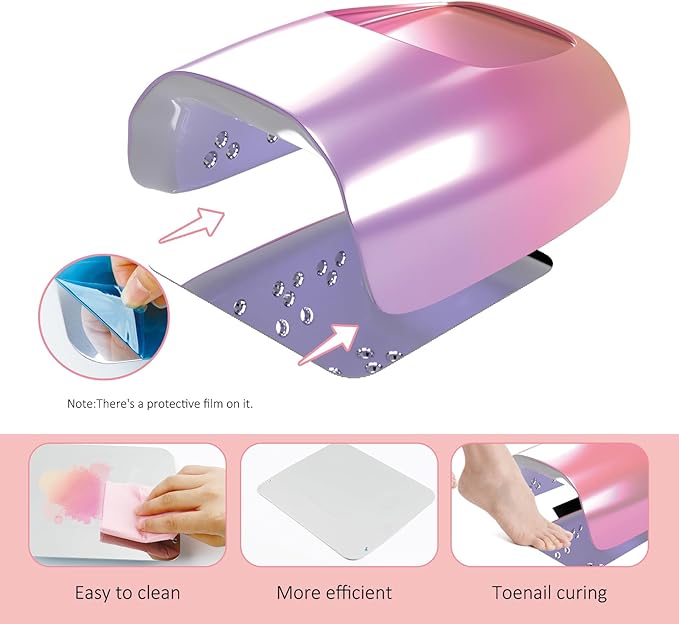 126W Cordless Rechargeable UV LED Nail Lamp,Professional UV Light for Gel Nails Gel Curing Lamp with 4 Timer Setting Auto Sensor, LED Nail Dryer for Fingernail and Toenail Home Salon