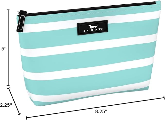 SCOUT Twiggy Makeup Bag, Slim Water-Resistant Pouch Zips Shut, Wipes Clean, Packs Easily