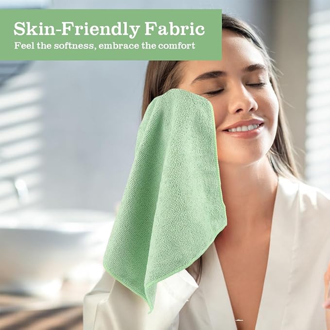 Washcloths Bulk 100 Pack Face Towel (12" x 12"), Highly Soft Wash Cloth and Hand Towels, Fast Drying Multi-Purpose Microfiber Cleansing Cloths for Bathroom, Hotel, Spa, and Salon - Multicolor