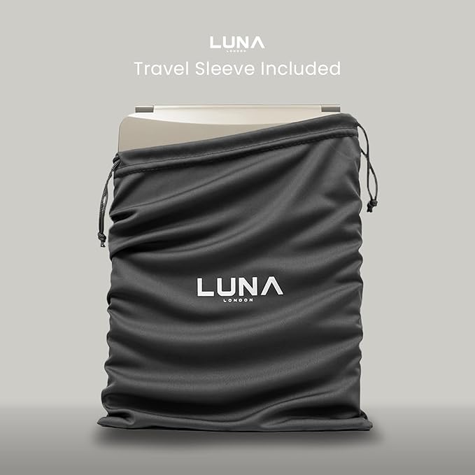 Eclipse LED Lighted Travel Vanity Makeup Mirror | 3 Colour Light, Compact, Portable, Lighted, Rechargeable, Illuminated Mirror | Perfect for Travel, Makeup & Beauty Needs | Soft Stone