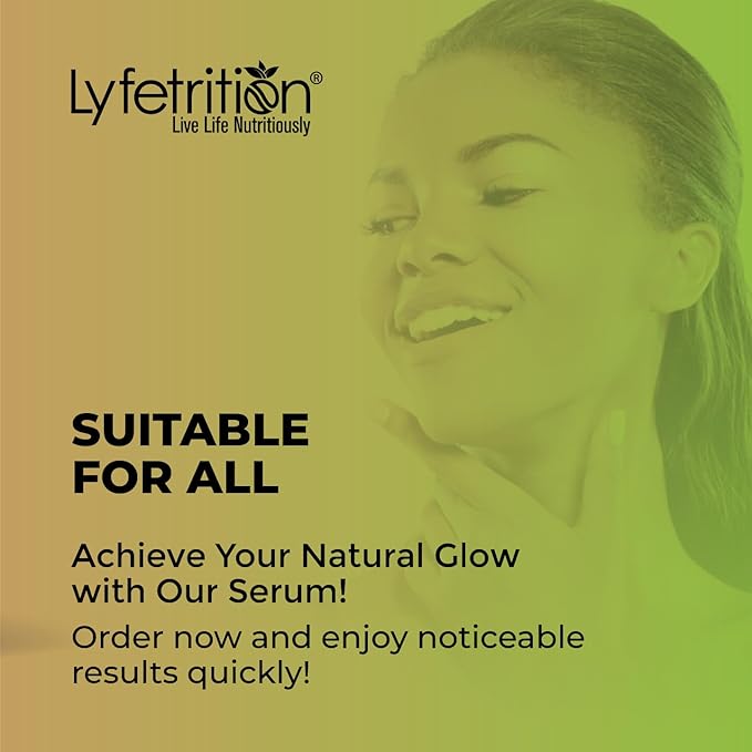 Lyfetrition Hyaluronic Acid Serum for Skin, Moisturizing and Hydrating Serum for All Types of Skin, 100% Natural Face Serum with Vitamin C & Aloe Vera (12 Fl Oz), Clear Serum, (Lyfe7581)