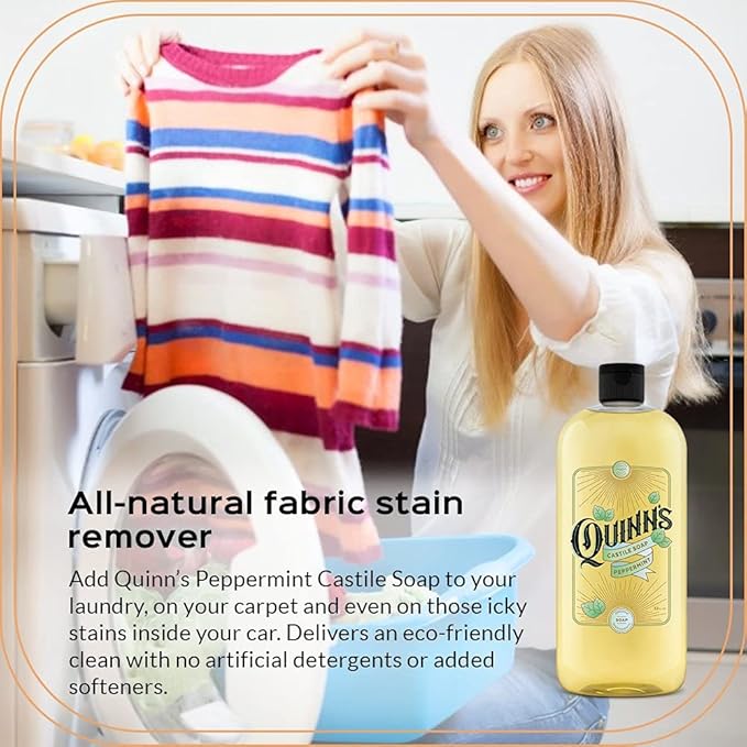 Quinn's Pure Castile Organic Unscented Liquid Soap 32 oz Pure Castile Organic Peppermint Liquid Soap 32 oz