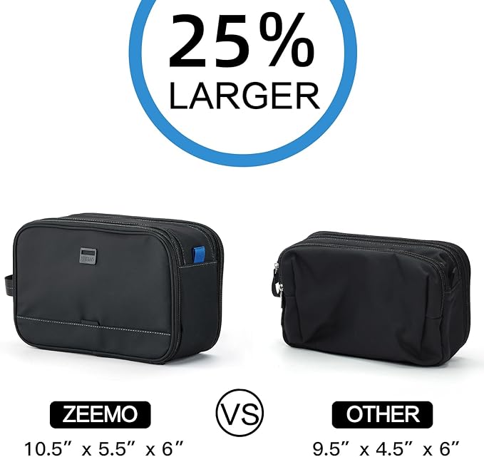 ZEEMO Toiletry Bag for Men, Water-resistant and Leak-Proof Dopp Kit with Large Capacity for Toiletries