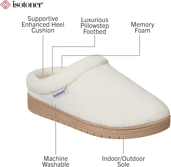 isotoner Women's Diamond Microterry Gemma Clog Slipper