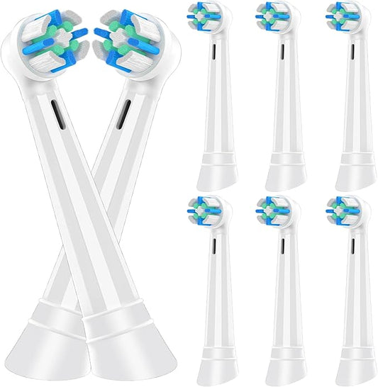 8 Pack IO Replacement Heads Compatible with Oral B IO, for Oral B IO 2/3/4/5/6/7/8/9/10 Series Electric Toothbrushes, Medium Softness for Protect Teeth and Gums, White