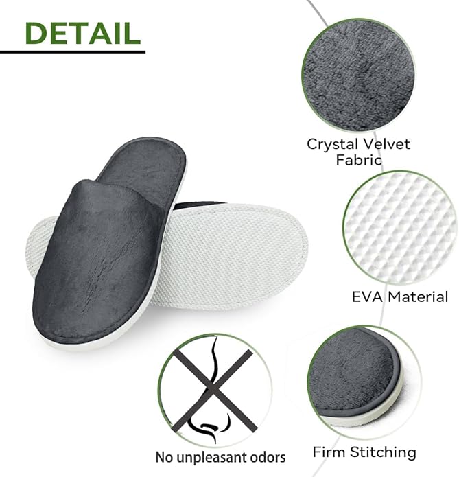 10Pcs Unisex Disposable Slippers for Guests, SPA, Hotel, Bath, Travel - Bulk Cotton Slippers for Shoeless Home, Guest House or Commercial Use