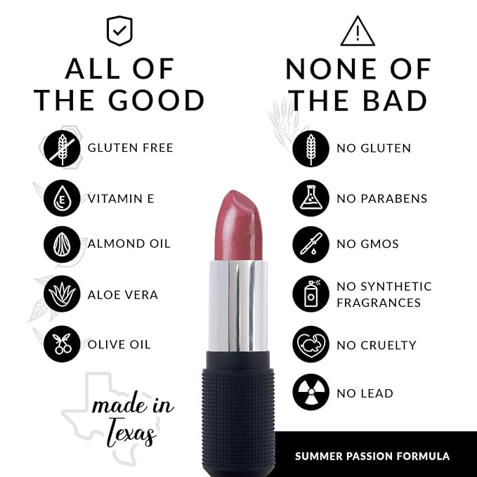 Vogue Pink Lipstick for Women - Vegan Gluten Free Natural Makeup, Semi-Sheer Hydrating Lip Tint Stain - Organic Lip Gloss with Aloe & Almond Oil