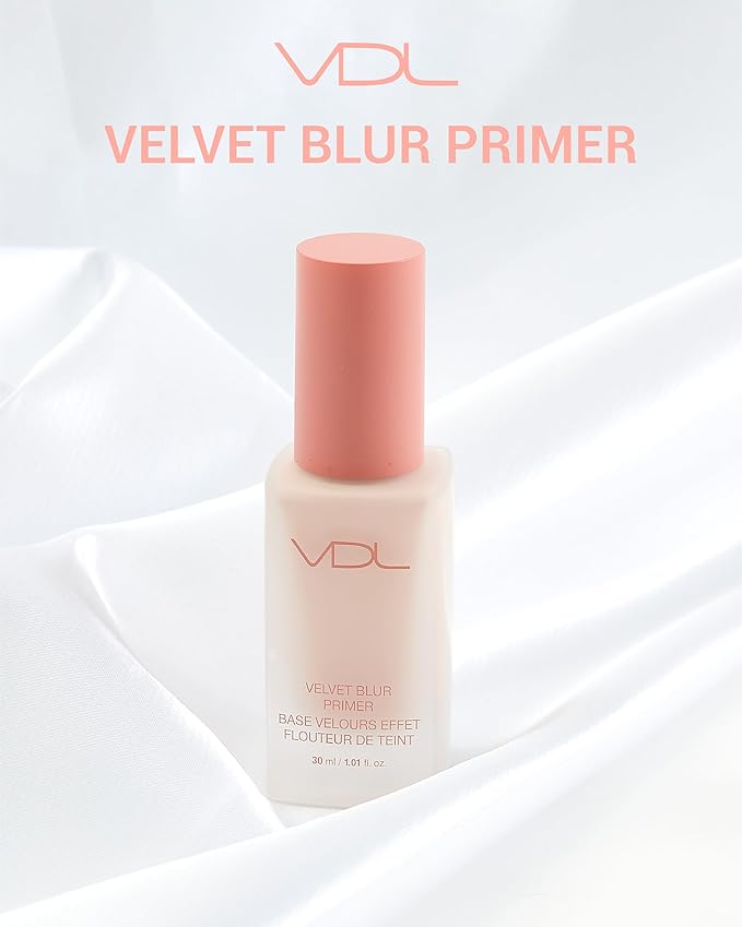 VDL Velvet Blur Makeup Primer (Matte Finish, 1.01fl oz) - Korean Makeup Base for Perfect, Flawless, Smooth Skin. Oil Control, Makeup Enhancer for All-Day Long Wear.