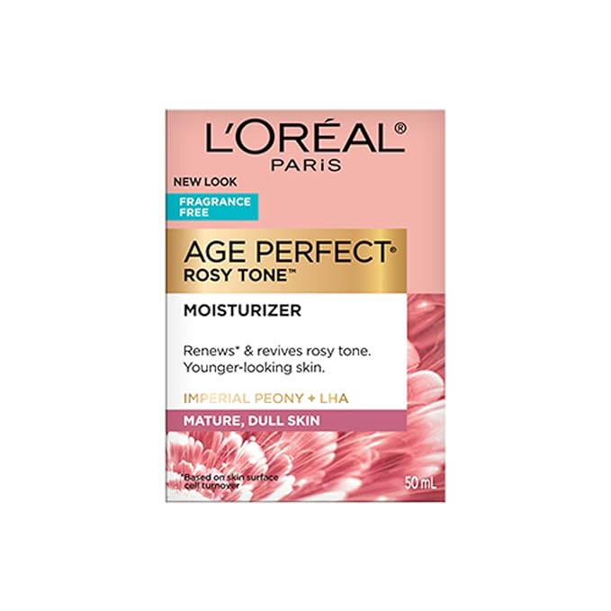 L’Oreal Paris Age Perfect Rosy Tone Anti-Aging Face Moisturizer, Renew & Revive Healthy Tone, Fragrance Free, 1.7 oz