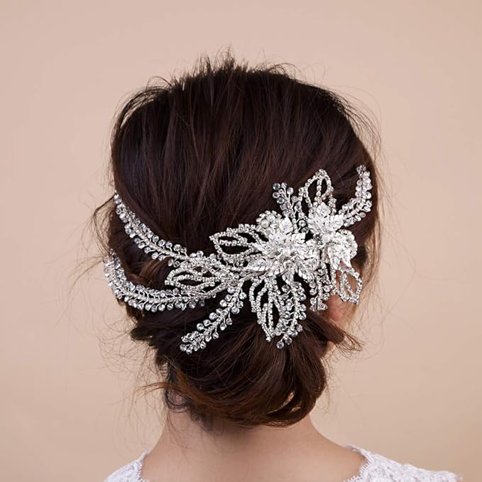 Wedding Head Pieces Crystal Bridal Hair Clips Women's Handmade Bridal Rhinestone Wedding Party Hair Accessories