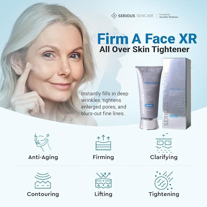Serious Skincare - Instant FIRM A FACE XR - Temporary Face Tightener - Invisibly Firm, Lift, and Smooth the Look of Fine Lines, Deep Wrinkles and Pores - Anti-Aging Retinol - 3.2 Fl Oz (2Pack)