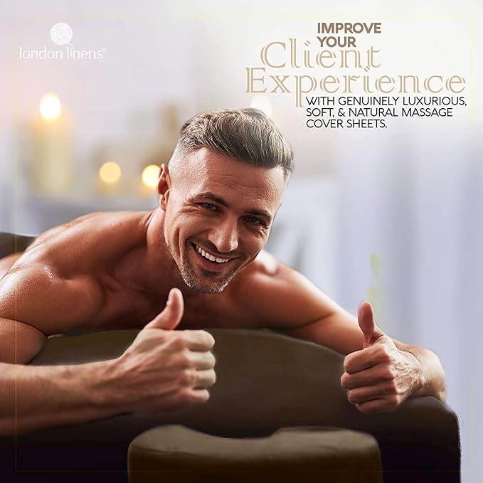 LONDON LINENS Soft Microfiber 3-Piece Massage Table Sheets - Super Lightweight, Stain and Wrinkle Resistant - Includes Table Cover, Fitted Sheet, and Face Rest Cover (Mocha)