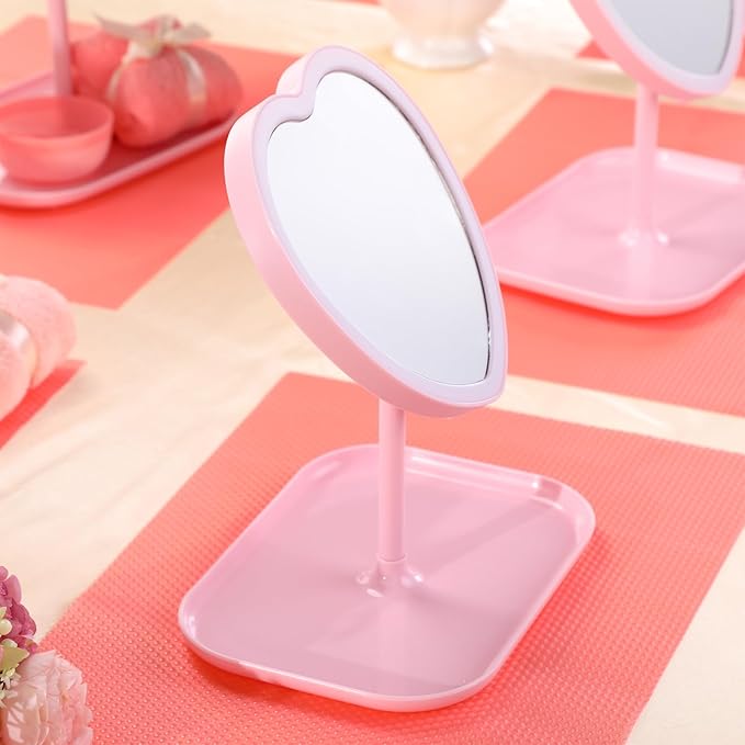8 Pcs Spa Party Supplies 8 Heart Shaped Mirror Spa Party Mirror for Girls Sleepover Party Favors Makeup Mirror for Spa Party Sleepover Party Slumber Birthday Party Favor