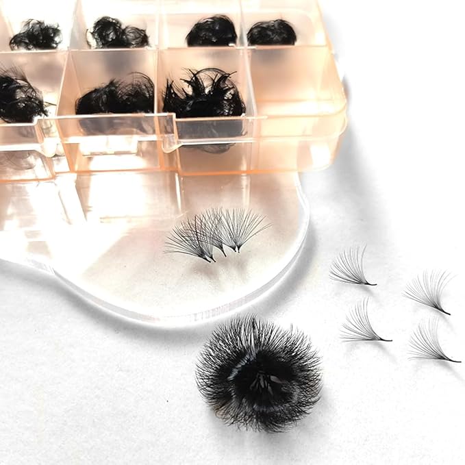 Veritee 1000pcs 20D D Curl Mix9-16 Handmade Pinching Fake False Eye Lash Pre Pro Made Mega Volume Promade Loose Premade Lash Fans Eyelash Extensions